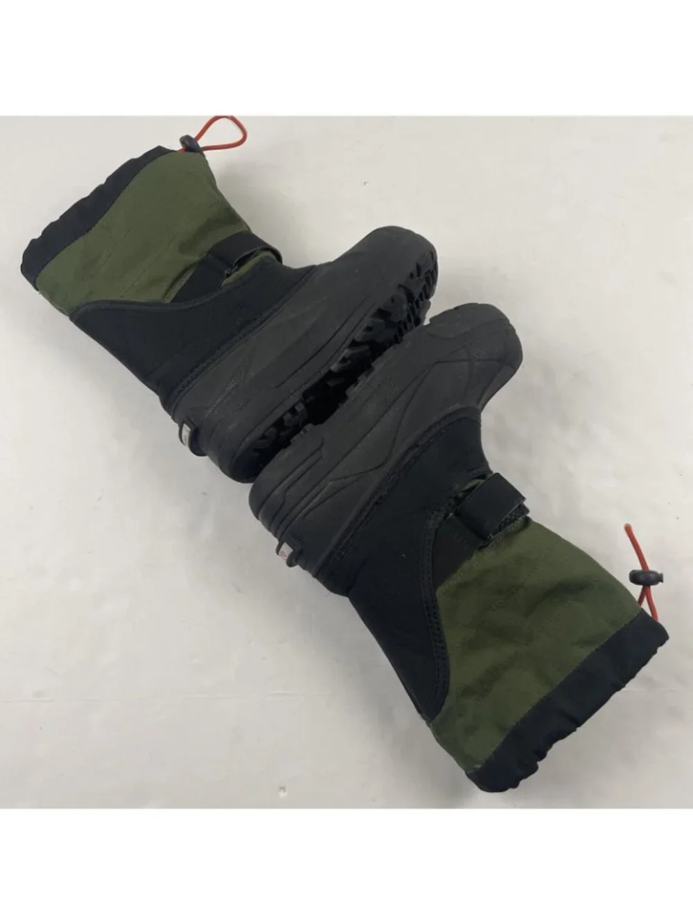 Columbia Powderbug Plus II Boys Size 1Y Green Black Waterproof Winter Snow Boots